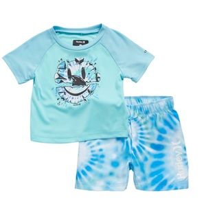 Hurley 18 & 24 month Kids’ Smiley Tie-Dye Swim Set